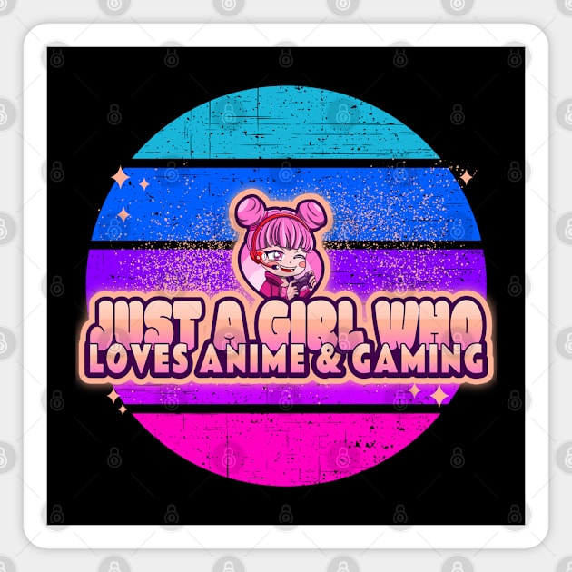 Just A Girl Who Loves Anime And Gaming Magnet by Boo Face Designs